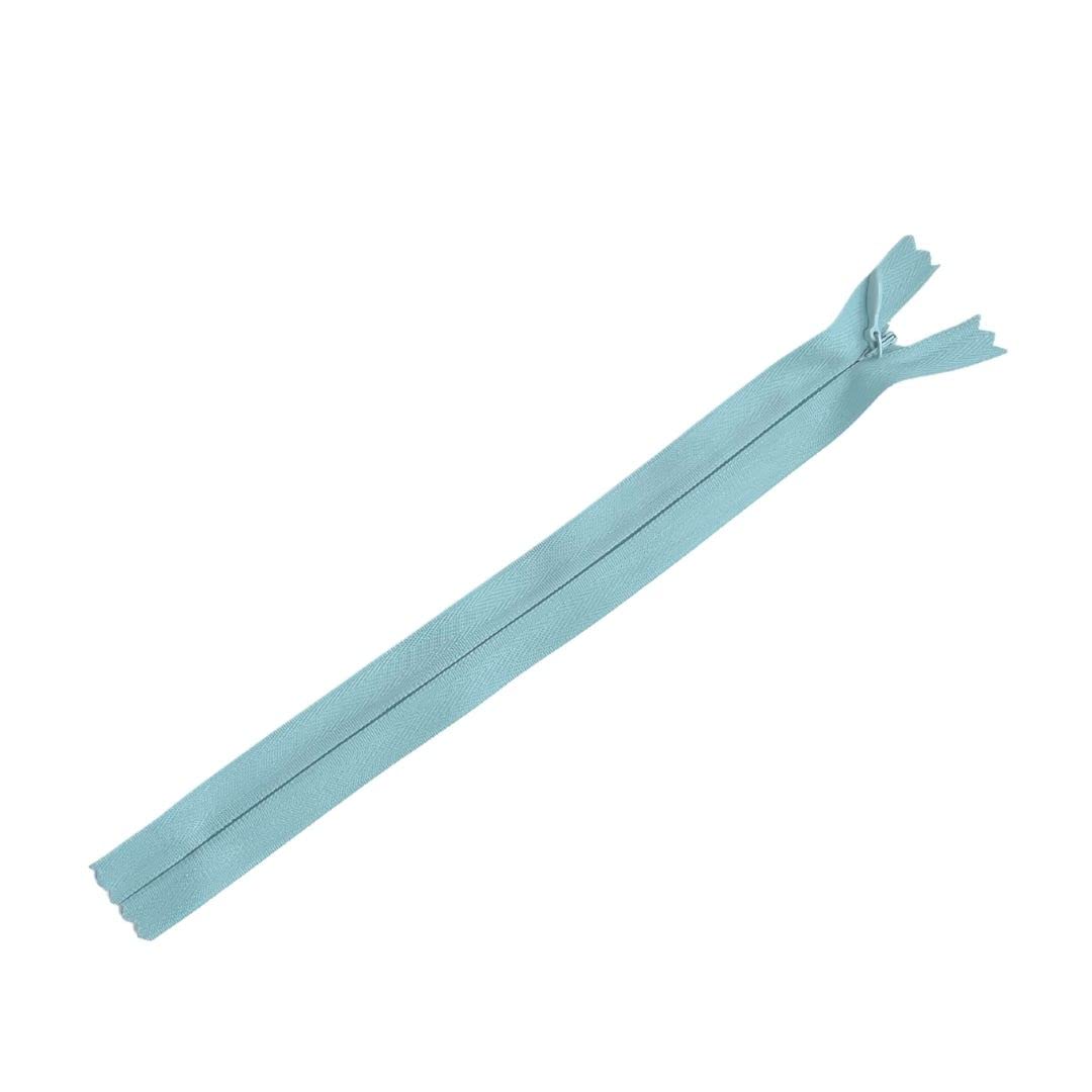 Plush Addict 9" Invisible Zip - Light Turquoise 23cm Concealed Zip For Dressmaking and Skirts - Closed Ended Zipper