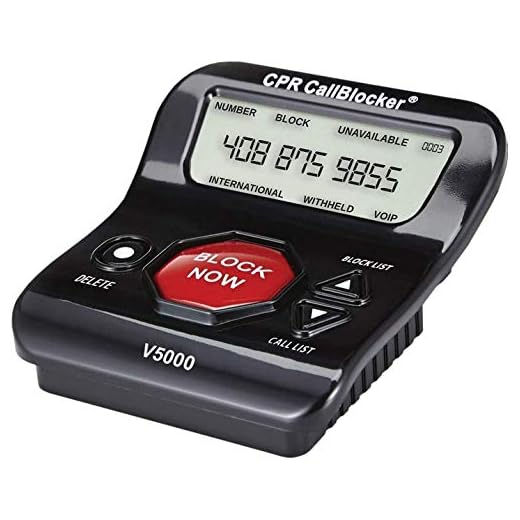Bloqueur d'appels CPR V5000 pour Téléphones Filaires/sans Fil. No1 en France. Blocage de 5000 numéros pré-installés + 1500. Facile à Installer
