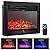 COSTWAY 28.5-Inch Electric Fireplace Inserts, 750W/1500W Wall Recessed and Freestanding Fireplace with 3 Flame Colors, 5 Brightness Settings, 8H Timer, Remote Control, Heater for Indoor Use