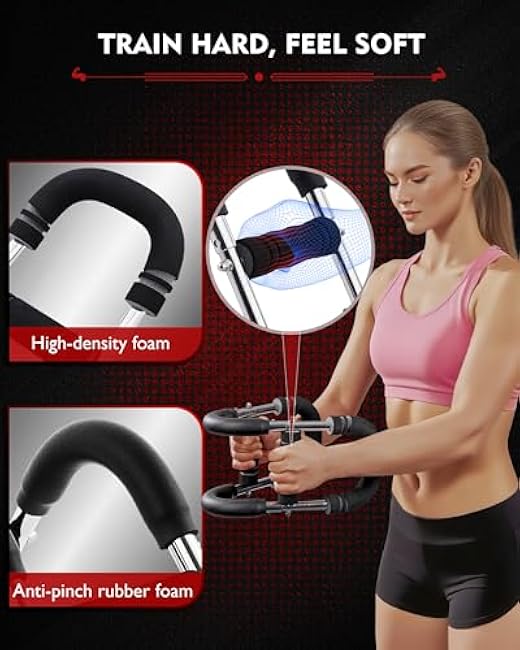 Twister Arm Exerciser, Adjustable Spring Workout Bar, Forearm Triceps Chest Inner Thigh Muscle Enhanced Exercise Strengthener, Upper Body Strength Builder Trainer, Home Fitness Equipment