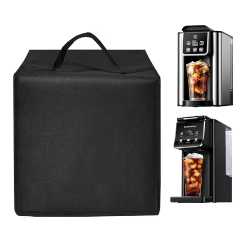Image of EiiJugaloo Waterproof Dust Cover for Hot & Iced Coffee Maker,Heavy Nylon Protective Coffee Machine Cover Case Compatible with Single Serve Coffee Maker,50oz (Black)