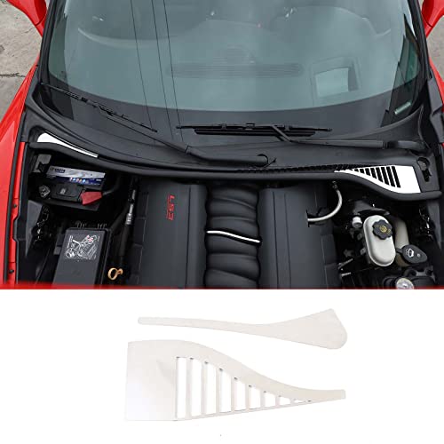 Image of Engine Bay Panel Cover for C6 Corvette 2005-2013, Stainless Steel Rear Engine Cover Guards Protector Splash Shield, Fuse Box Cover (Type H Engine Water Guidance Sink)
