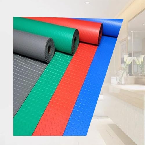 Alfombrilla De Garaje, Alfombrillas Antideslizantes En Rollo De Suelo De Garaje, De Cauchosuelo De PVC, para Gimnasio, Barco, Remolque De Coche, Blue, 1.2x2m