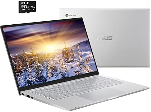 ASUS 2023 Newest Chromebook 14 Inch Thin Light Student Laptop, Intel Core M3-8100Y(Up to 3.4GHz), 8GB RAM, 192GB Storage, Backlit Keyboard, Wi-Fi 6, Webcam, Zoom Meeting, Chrome OS, Silver