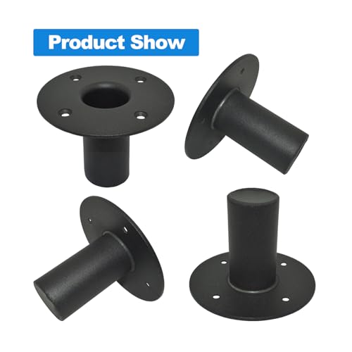 Howonder Lautsprecherständer Top Hat 4.33x3.29 ,Metall-Lautsprecherschrank-Masthalterung, PA/DJ-Stativ Lautsprecherständerhalterungen Adapter 110X85mm (2 Packungen Schwarz)
