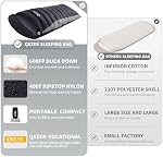 Down Sleeping Bag for Adults 600 Fill Power Cold Weather Sleeping Bag Ultralight Sleeping Bag for Backpacking, Camping, Hiking