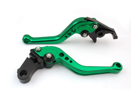 Pair Green Motorcycle Racing CNC Billet Short Brake Clutch Levers For KAWASAKI ZX6R 2007 2008 2009 2010 2011 2012 (K-828/F-88)