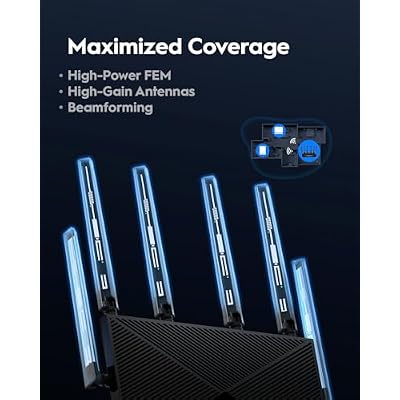 Cudy Tri-Band WiFi 7 BE11000 Router, 6-Stream 10 Gbps, 4 2.5G Ports, Up to 11000Mbps, VPN Server and Client, Cudy APP and Mesh, 6 High-gain Antennas, WR11000