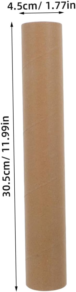 KICHOUSE 12pcs Kraft Paper Poster Mailing Tubes with Plastic Caps, 40mm Inner Diameter X 3mm Thickness X 30cm Length, Document and Art Shipping Tubes for Storage and Transport