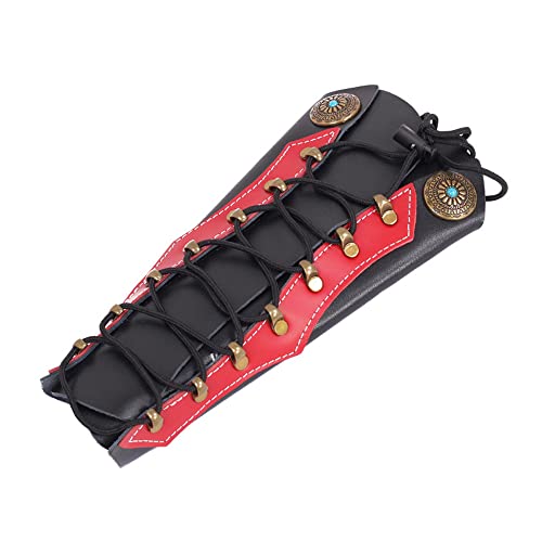 Sopoger Archery Arm Guard Leather Bow Sleeve Forearm Guard Traditional Protective Armguard Bow Shooting Hand Guard Gear For Adult Youth Men Women Hunting Practice (Red) #TOP10
