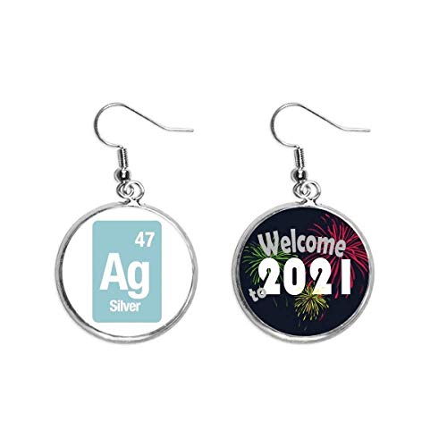 Pendientes de elementos químicos en plata Ag para amantes de la ciencia