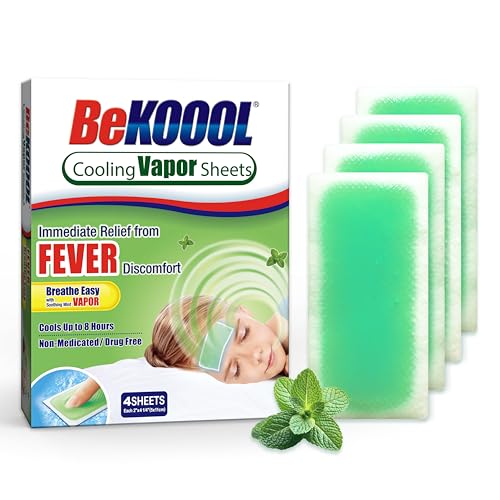 Image of BeKoool Kids Fever Non-Medicated Cooling Mint Vapor Sheets | 4 Count