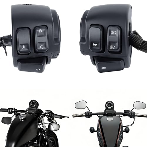 DREAMIZER 1\ Motorrad Lenkerschalter Steuerung und Kabelbaum, Kompatibel mit Harley Softail Dyna Sportster V-Rod 1996-2012, 1 Paar