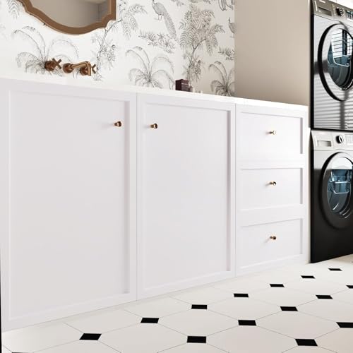Image of WALLMATE Matte White Wallpaper White Peel and Stick Wallpaper Self-Adhesive Removable Wallpaper Thicken Waterproof Wallpaper for Kitchen Countertop Cabinet (12 inch by 96 inch)