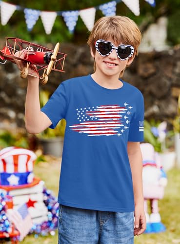 Image of BesserBay Unisex Kids July 4th Amarican Flag Top Patriotic Funny T-Shirt 6-14 Years