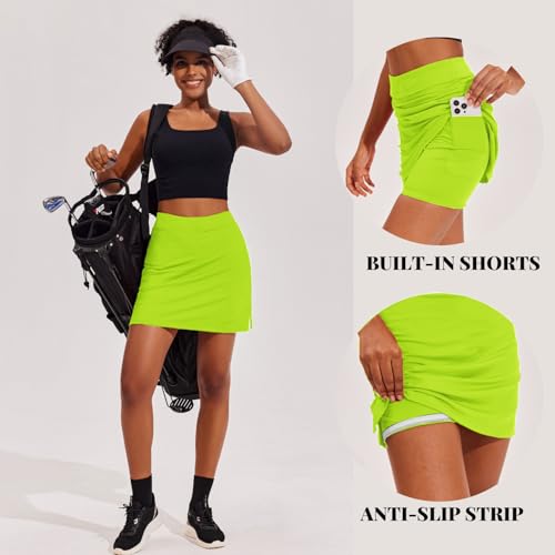 Image of Ekouaer 16 inch Golf Skorts for Woman with Inner Pockets Silicone Grippers Tennis Skirt Quick Dry Athletic Pickleball Skort