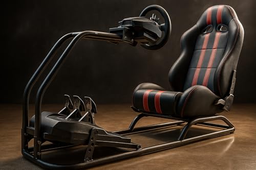 Image of Sim Racing,Racing Simulator Cockpit, Adjustable Gaming Chair with Pedal and Steering Mount, Red and Black,Gaming Simulator