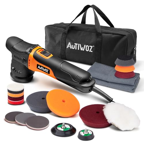 AUTIWOZ W02 630W Mini Polisseuse Voitures,Excentrique Polisseur Orbitale 12mm Pour Détail/Complet Véhicules/Phares,Plateau...