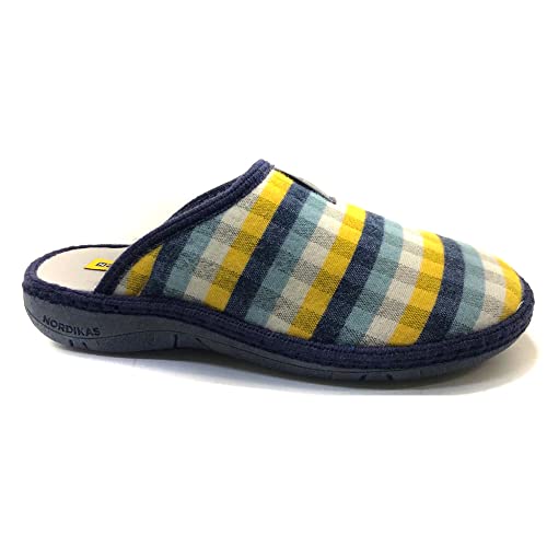 NORDIKAS, 1718 zapatillas de estar por casa, puntera cerrada (AZUL, numeric_38)