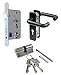 Produktbild SN-TEC Stahltür/FH Tür Komplett Set Beschlag (beidseitig Drücker) + FH Schloss (DIN Links) + Profilzylinder