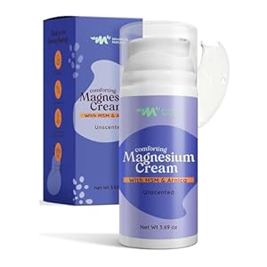Magnesium Cream For Kids and Babies – Calming Body Lotion for Bedtime – Natural Magnesium Chloride with Arnica and MSM in Organic Aloe & Shea Butter Base 3.69 oz (Unscented)