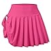 SANGTREE Girl's Quick Dry Pleated Tennis Skorts Skirts, High Waisted Cute Running Golf Athletic Mini Skirt with Shorts Pockets, Quick Dry Rose Red, 13-14 Years = Tag 170
