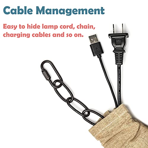 Aspen Creative 15010-12A, 4' Cornsilk Faux Silk Fabric Cord & Chain Cover, Easy to Install for Lighting Fixture, Cable Management, Lamp Wire Cover, Set of 2 by Aspen Creative - Image 4