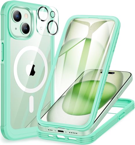 Évitez les bris d'écran avec la coque iPhone 15 antichoc double face verte