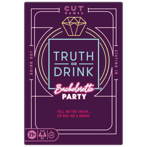 Image of Hasbro Gaming Truth or Drink: Bachelorette Party Edition | Adult Party Game by Cut | 108 Revealing and Hilarious Questions for Girls Nights Out or in | Ages 21+ | 2+ Players | 30 Mins