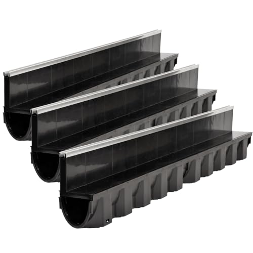 Megaa Store Entwässerungsrinne Schlitzrinne mit Alukante (3m)