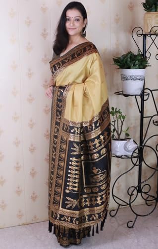 Image of SGF11 Women's Kanjivaram Pure Soft Silk Saree With Unstitched Blouse Piece