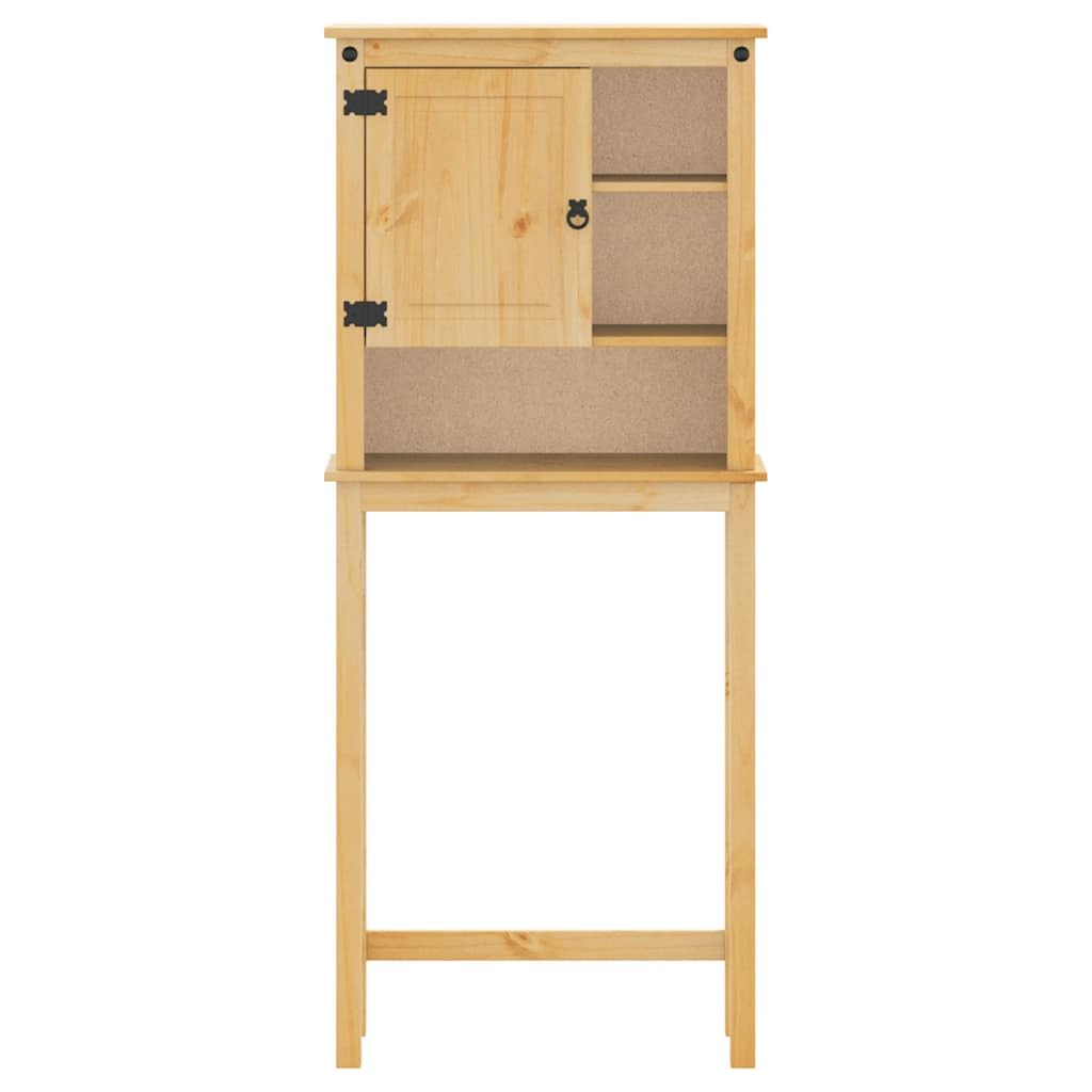 Waschmaschinenschrank Corona aus Massivholz Kiefer mit Honigwachs-Finish, 69 x 29 x 164,5 cm, 3 Ablagen und Fach hinter der Tür für Badmöbel Set, Stauraum, Waschraum