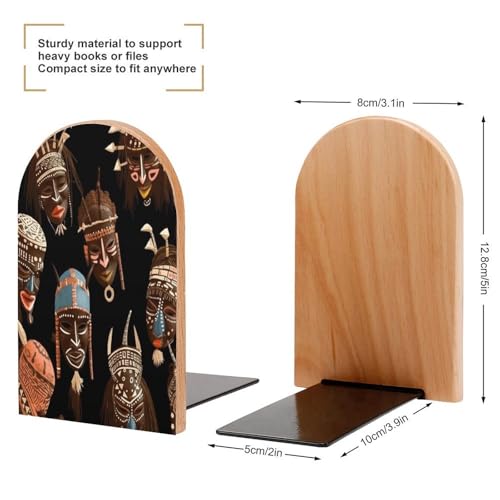 Sujetalibros de madera africano tribal económico y soporte universal estable 3