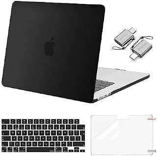 MOSISO Etui kompatybilne z MacBook Air 38.1 cm z 2024 r. 2023 M3 A3114 M2 A2941 Chip Liquid Retina Touch ID, plastikowe twarde etui i skórka klawiatury, osłona ekranu i adapter typu C, 2 sztuki,