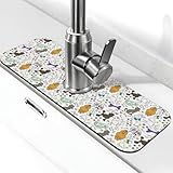 Divertente tappetino per rubinetto per cane barboncino per lavello da cucina assorbente ad asciugatura rapida tappetino di drenaggio intorno al rubinetto per lavello da cucina tappetino per lavello da