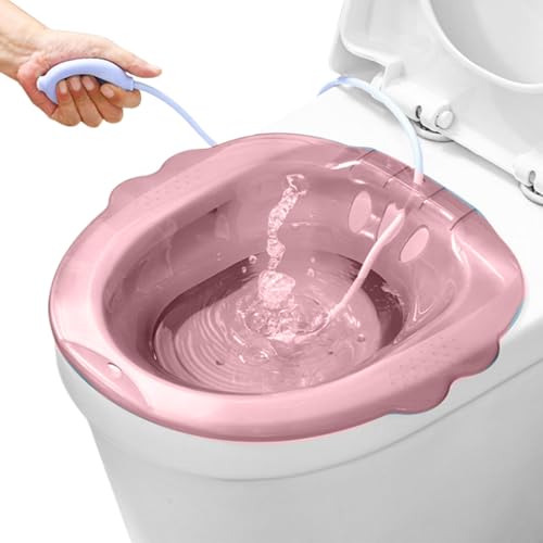 Azonee Sitz Bath Toilet Over The Hemorrhoids Anti-Overflow Portable Bidet With Drain Holes Flusher Washing Bowl Seat For Postpartum Private Care