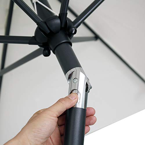 Ionikk Crank Open Patio Umbrella 7.5 Ft With Tilt And Top Vent, Water-Resistant And Uv-Protected Outdoor Umbrella, Beige #TOP7