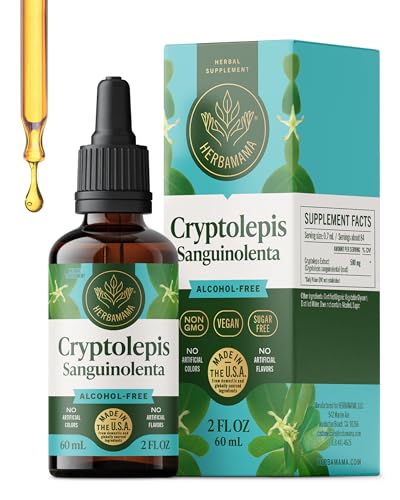 HERBAMAMA Cryptolepis Tincture - Vegan Cryptolepis Sanguinolenta Immunity Drops for Overall Detox - Non-GMO Alcohol & Sugar-Free Immune Support Supplement