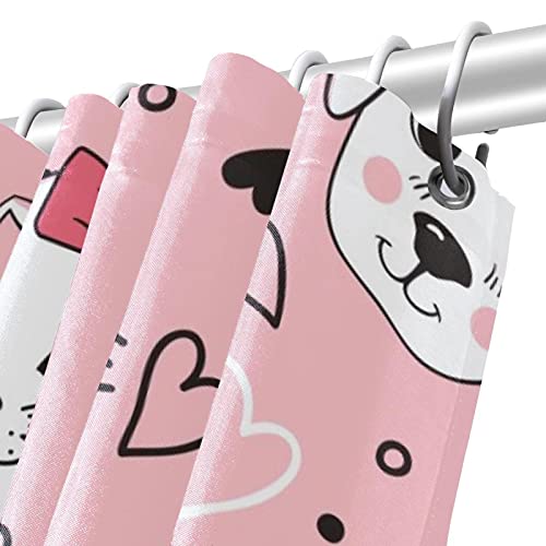Rideau de douche imperméable chat et chien lavable 183x183 cm avec 12 crochets - 6