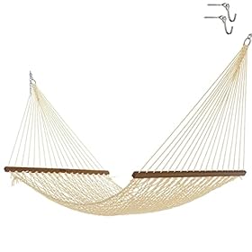 Nags Head Hammocks NH11OT Single Oatmeal Duracord Rope Hammock with Free Extension Chains & Tree Hooks, Handcrafted in The USA, Accommodates 1 Person, 450 LB Weight Capacity, 12 ft. x 49 in. 4131thWpU3L. SS280