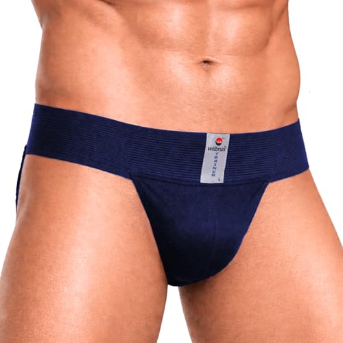 Image of NINQ Men's Athletic Supporter Underwear with Elastic Waistband, Breathable Fabric Gym Support Brief, Comfortable Innerwear for Sports, Workout, Running & Training