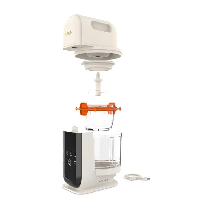 NENO Oro Robot de Cocina Infantil 4 en 1 - Cocción, Licuado, Mantenimiento de la temperatura, Triturado, Robot Cocina Bebe para Comida Casera o Tarros Potitos Bebe, Batidora de Vaso para Niños