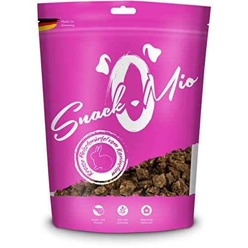 SnackOMio – Premium Hundesnack – krosse Fleischwürfel vom Kaninchen, getreidefrei, 1er Pack (1 x 125g)