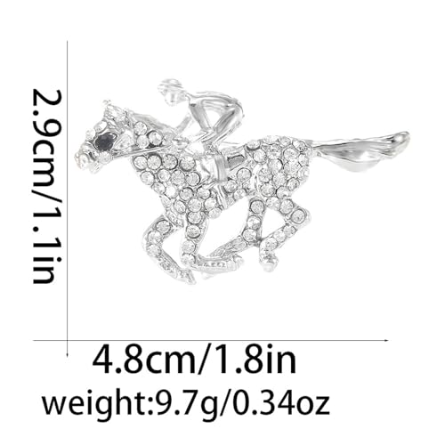Image of Dreuyet Horse Brooch Pin Horse Racing Suit Lapel Pin for Women Men Rhinestone Antique Gold Horse Animal Brooch Clothing Outfits Accessory Jewelry