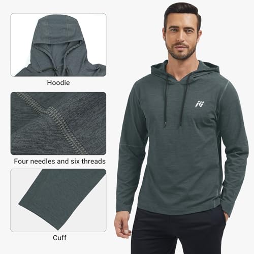 MEETWEE Herren Tank Top, Sportshirt mit Kapuze Ärmelloses/Langarm Muskelshirts Fitness Sleeveless Shirt Atmungsaktiv Laufshirt Achselshirts Hoodie für Gym Running Training 4