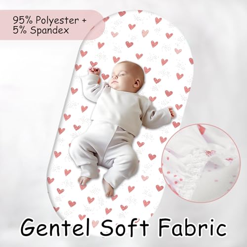 Xynovate Spannbettlaken Kinderwagen 2er-Pack, Bettlaken Spannbettlaken für Babybett, Babybett Zubehör für Kinderwagen Matratzenbezug, Moseskorb, Atmungsaktiv Passgenau (PINK)