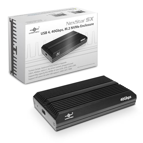 Vantec NexStar SX Enclosure USB 4 PCIe M.2 NVMe 40Gbps miniatura 1