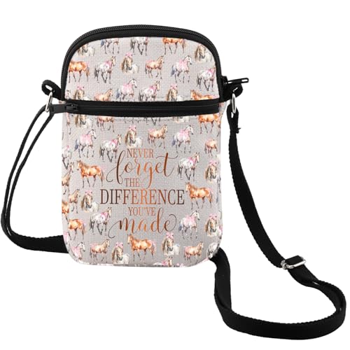 MEIKIUP Horse Inspirational Crossbody Bag Never Forget The Difference You've Made Horse Lover Shoulder Bag