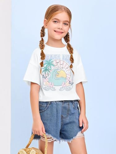 Beach Shirts for Toddler Girls Oversized Beach Bum Shirt Summer Vacation Trip T-Shirts Casual Short Sleeve Tops4