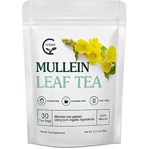 Mullein Leaf Tea Bags - Lungs Cleanse and Respiratory Support, Herbal Teas, Caffeine Free, 30 Tea Bags Cover